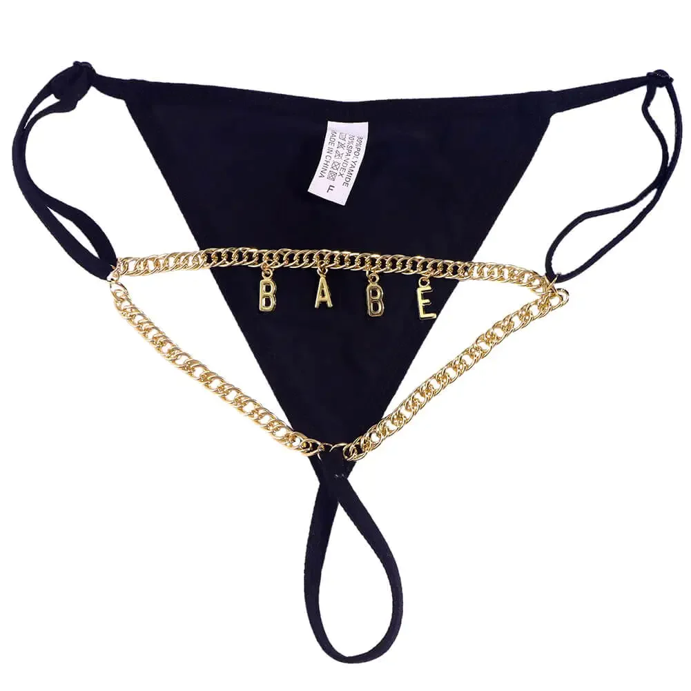Personalized Name Letter Charm Thong