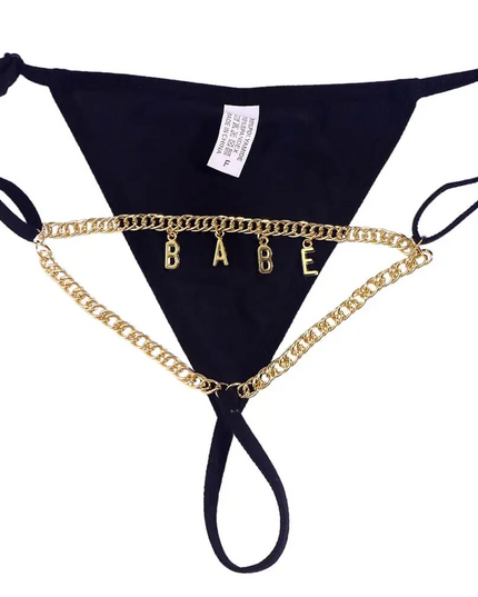 Personalized Name Letter Charm Thong
