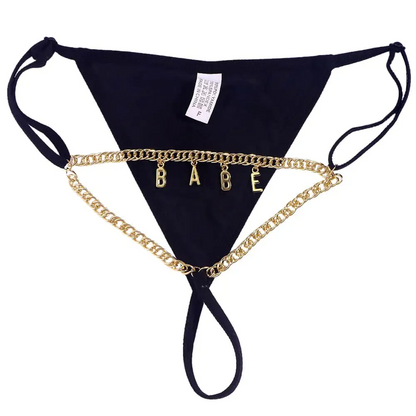 Personalized Name Letter Charm Thong