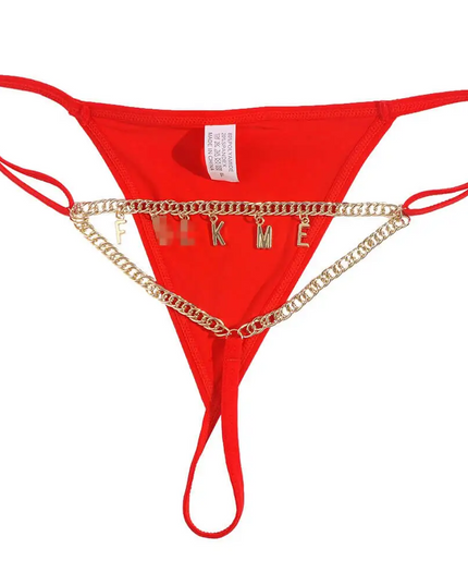 Personalized Name Letter Charm Thong