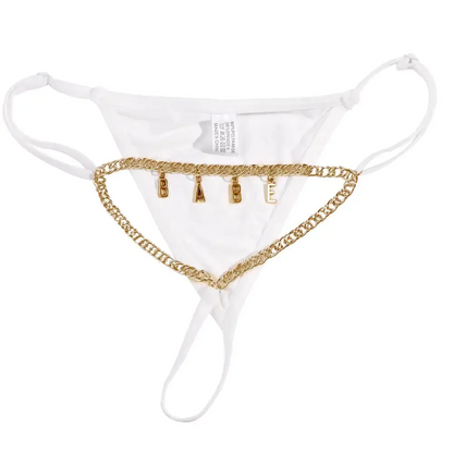 Personalized Name Letter Charm Thong