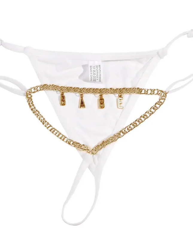 Personalized Name Letter Charm Thong