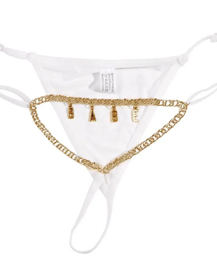 Personalized Name Letter Charm Thong
