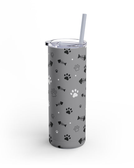Pet Lover's Matte Tumbler - 20oz, Cute Paw Print Travel Cup,