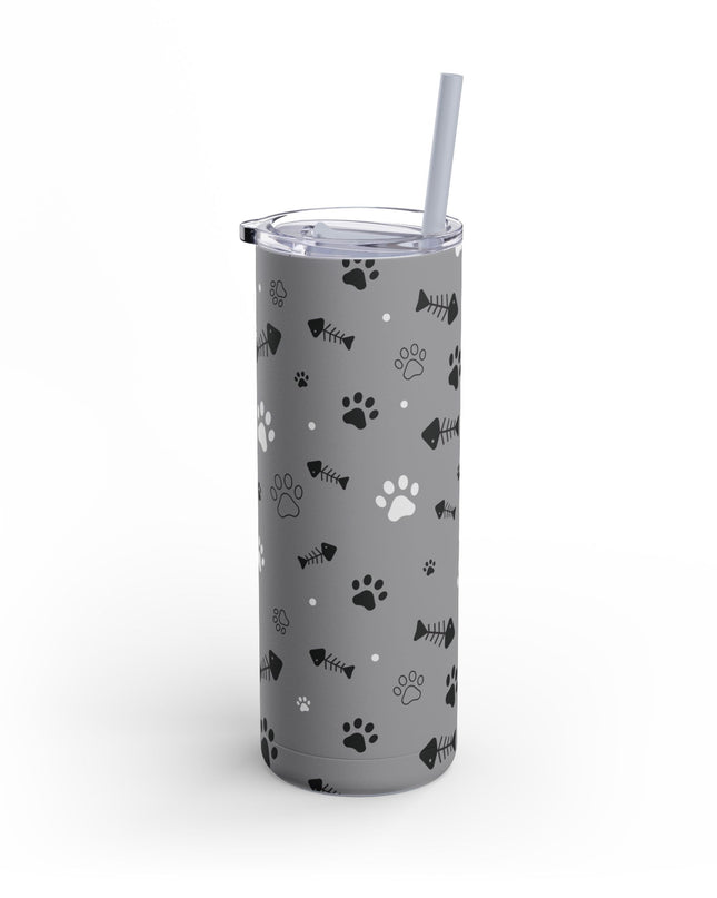 Pet Lover's Matte Tumbler - 20oz, Cute Paw Print Travel Cup,
