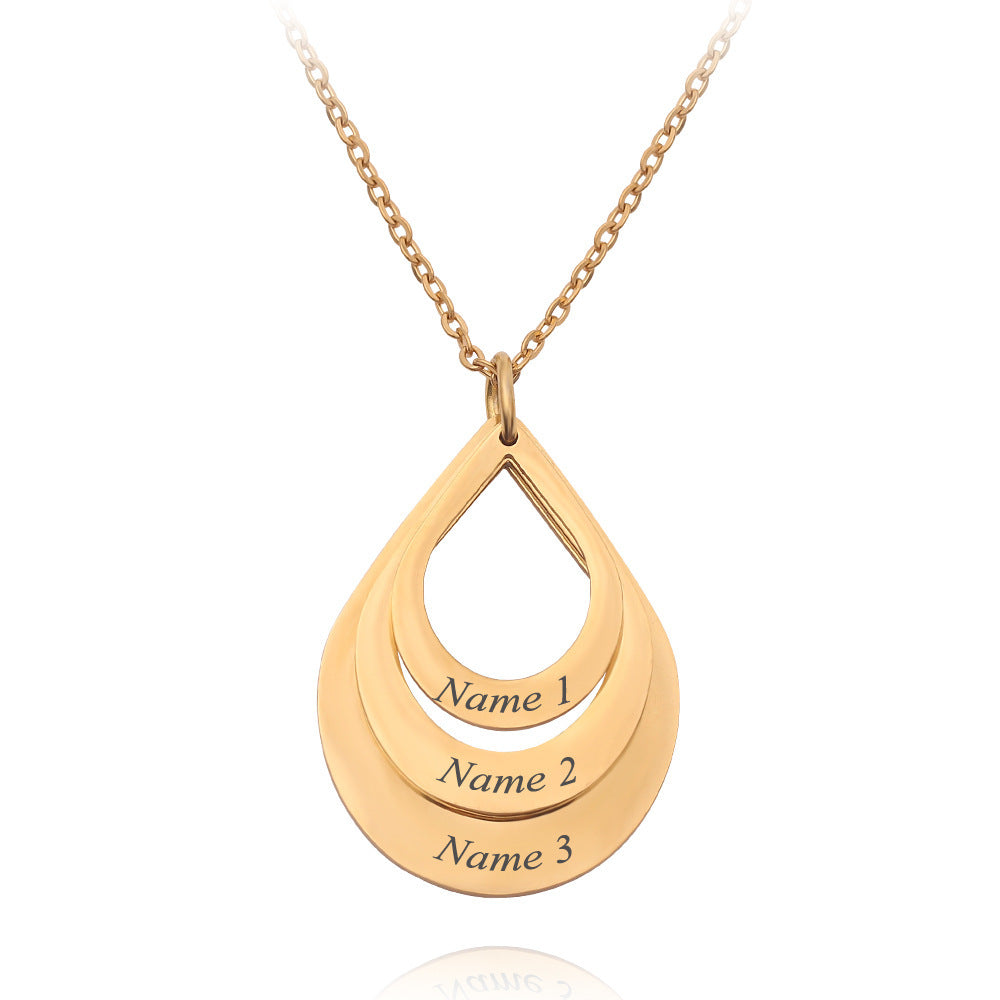 CustomizingBox Personalized Water Drop Name Necklace
