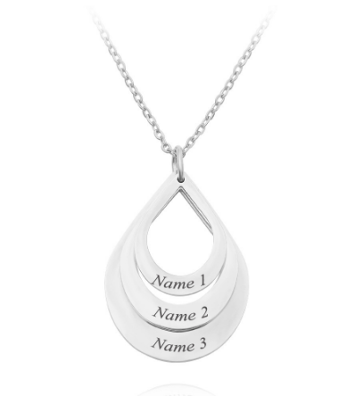 CustomizingBox Personalized Water Drop Name Necklace