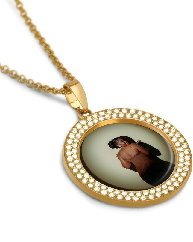 Rhinestone-Embellished Necklace(Partial Printing)