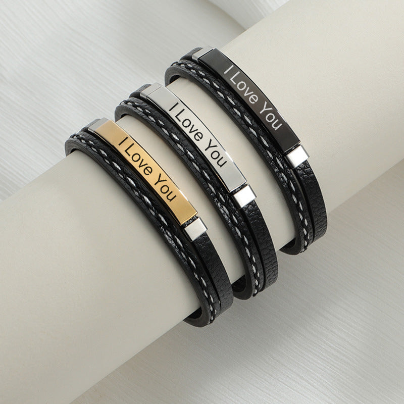 Custom leather bracelet