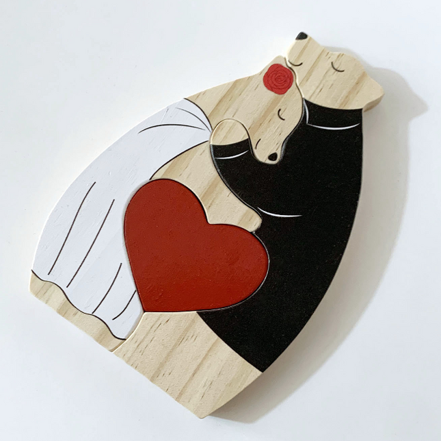 Personalized Wooden Couple Bear