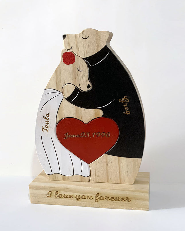 Personalized Wooden Couple Bear