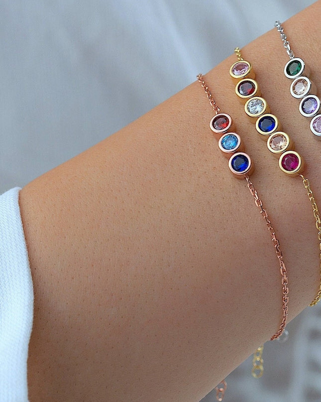 Stainless steel birthstone bracelet or necklace