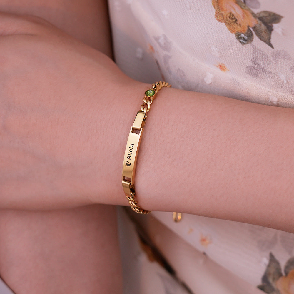 Custom Engraved Parent - Child  Bracelets - Personalized , Stainless Steel Bracelet Set