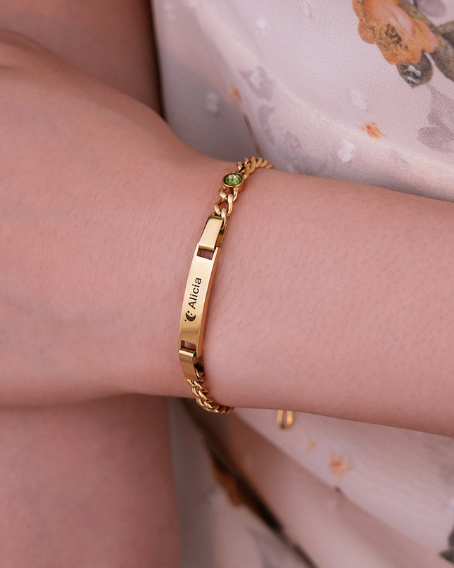 Custom Engraved Parent - Child  Bracelets - Personalized , Stainless Steel Bracelet Set