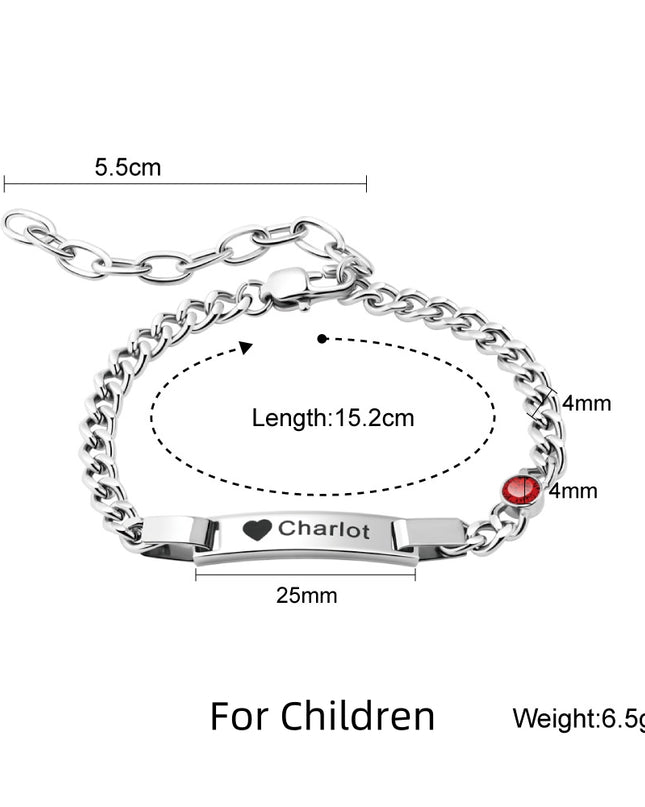 Custom Engraved Parent - Child  Bracelets - Personalized , Stainless Steel Bracelet Set