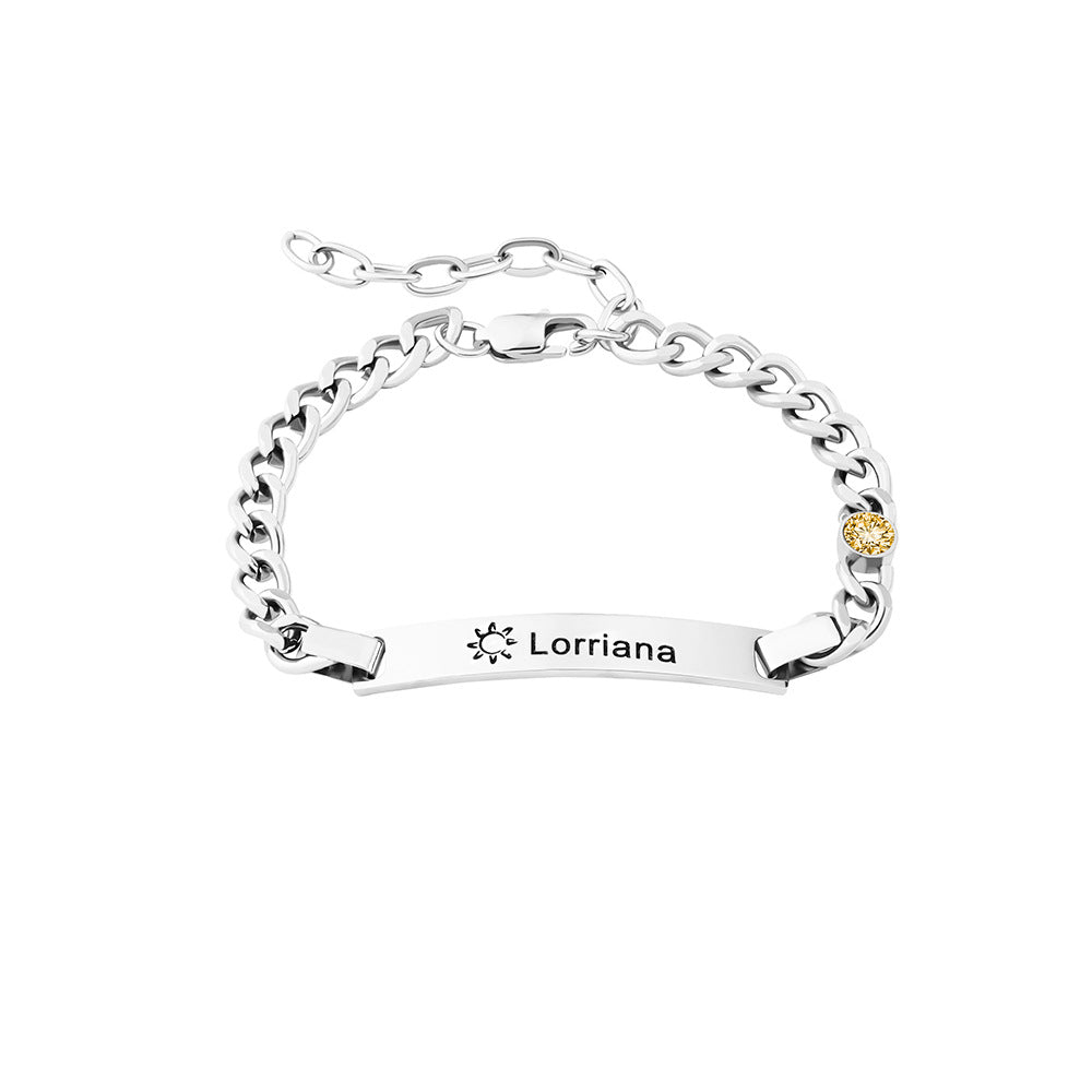 Custom Engraved Parent - Child  Bracelets - Personalized , Stainless Steel Bracelet Set