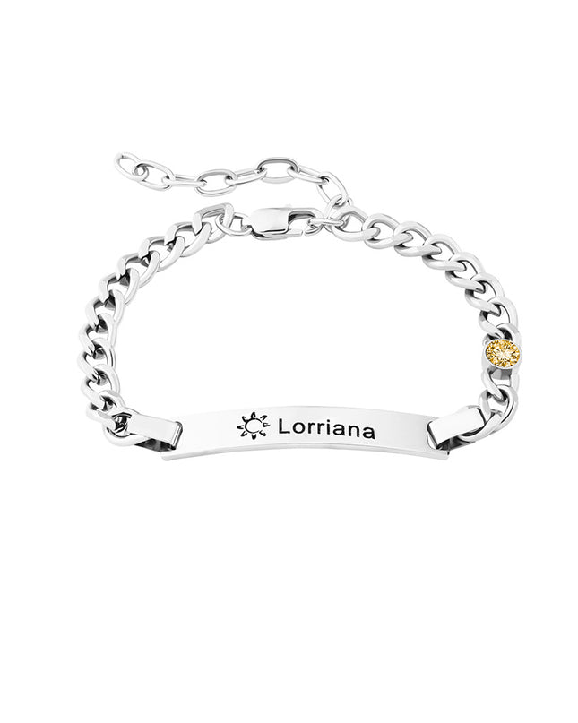Custom Engraved Parent - Child  Bracelets - Personalized , Stainless Steel Bracelet Set