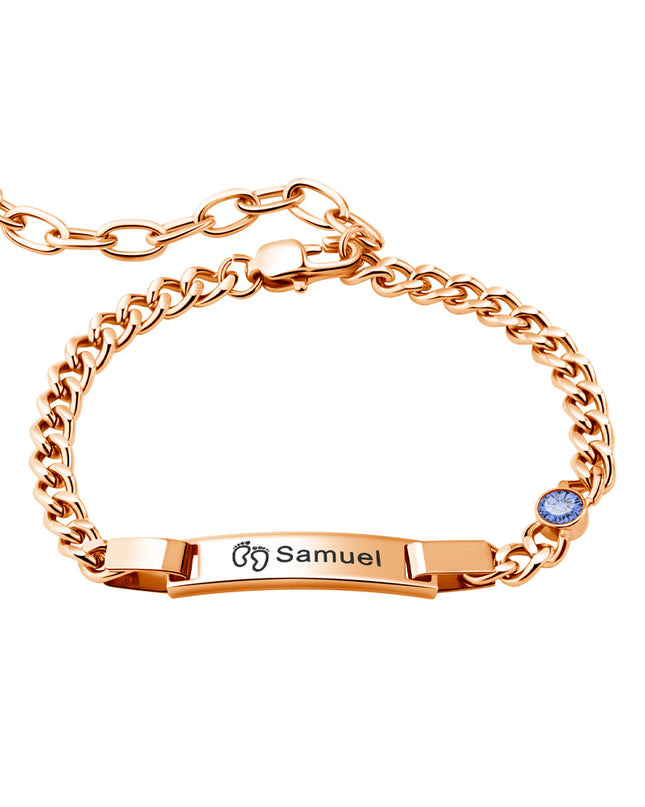 Custom Engraved Parent - Child  Bracelets - Personalized , Stainless Steel Bracelet Set