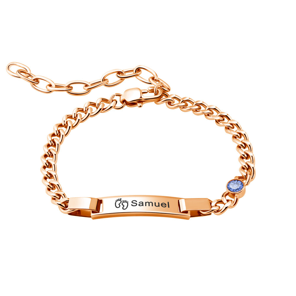 Custom Engraved Parent - Child  Bracelets - Personalized , Stainless Steel Bracelet Set