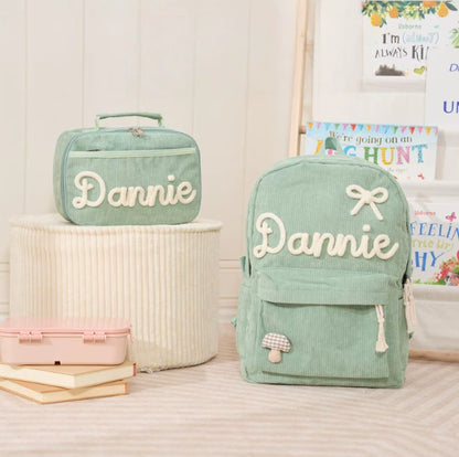 Personalized Kids Backpack and Lunch Bag Set, Embroidered Name Toddler Bag