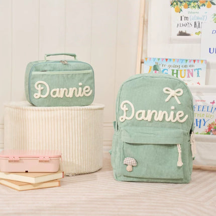 Personalized Kids Backpack and Lunch Bag Set, Embroidered Name Toddler Bag