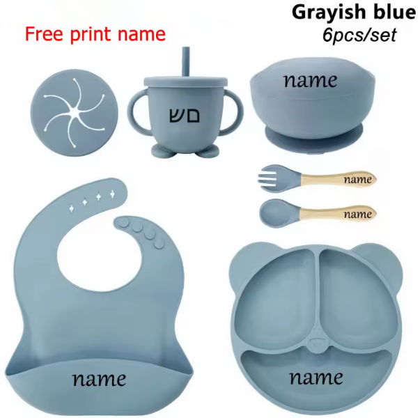 Custom Baby Bibs and Feeding Set 6pcs