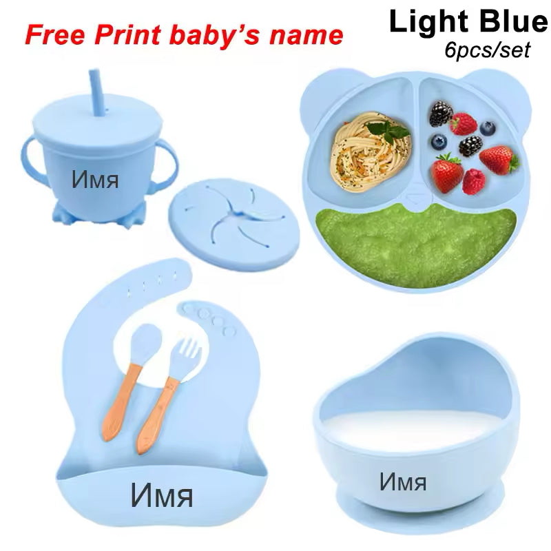 Custom Baby Bibs and Feeding Set 6pcs