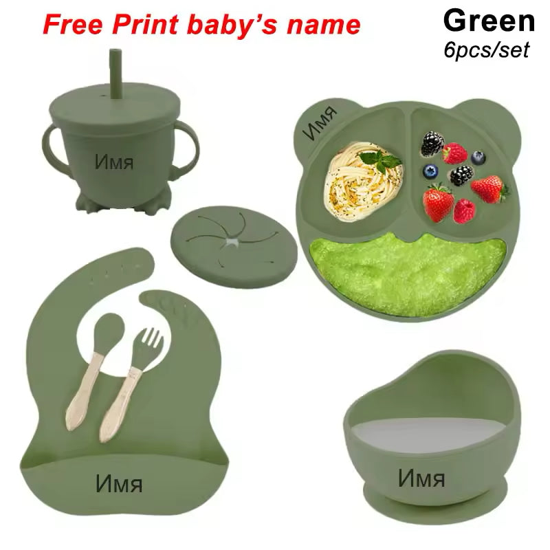 Custom Baby Bibs and Feeding Set 6pcs