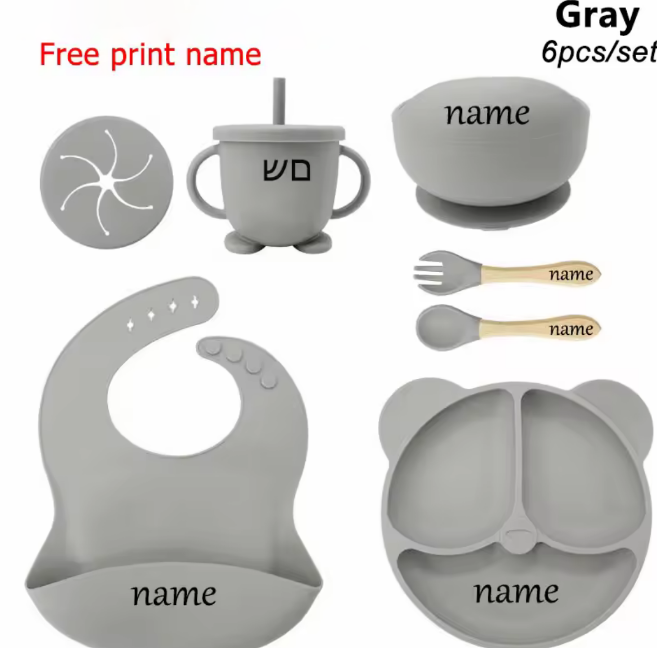 Custom Baby Bibs and Feeding Set 6pcs