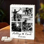 King And Queen Custom Couples Photo How Luck We Are - Personalized Photo Rectangle Building Brick