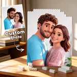 King And Queen Custom Couples Photo How Luck We Are - Personalized Photo Rectangle Building Brick