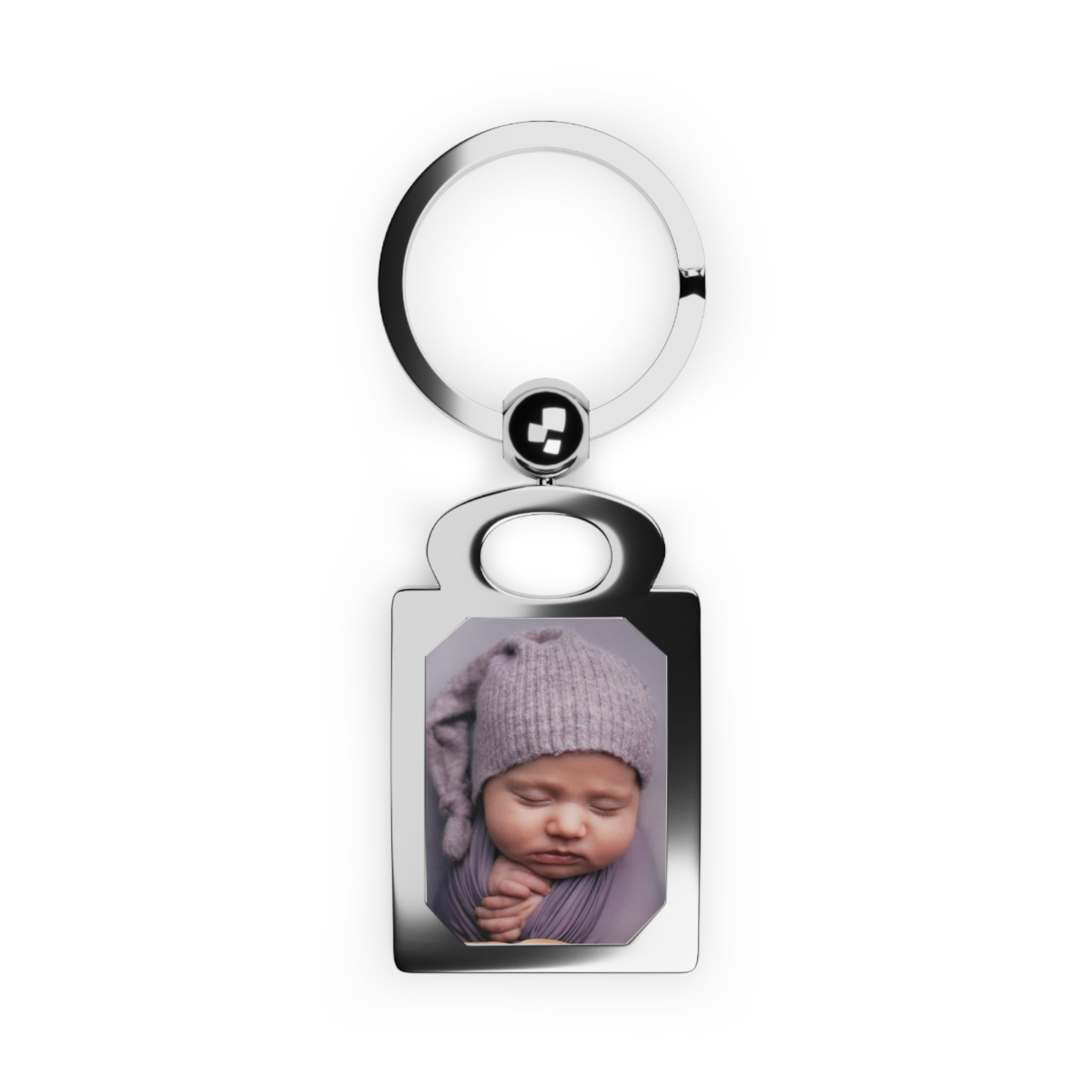 Personalized Rectangle Photo Keyring, Custom Photo Keychain, Memory Key Tag, Gift for Mom, Baby Keepsake.