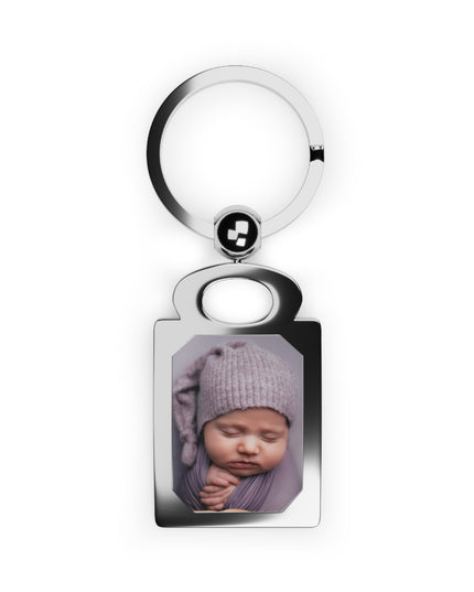 Personalized Rectangle Photo Keyring, Custom Photo Keychain, Memory Key Tag, Gift for Mom, Baby Keepsake.