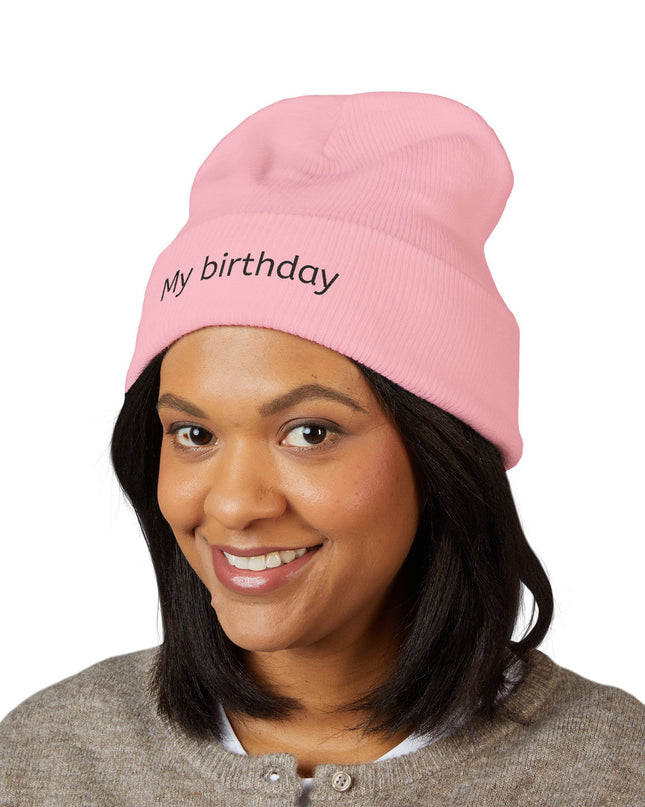 Birthday Embroidered Beanie, Classic Cuffed Hat, Personalized Winter Hat, Gift for Him/Her, Cozy Accessory for Celebrations