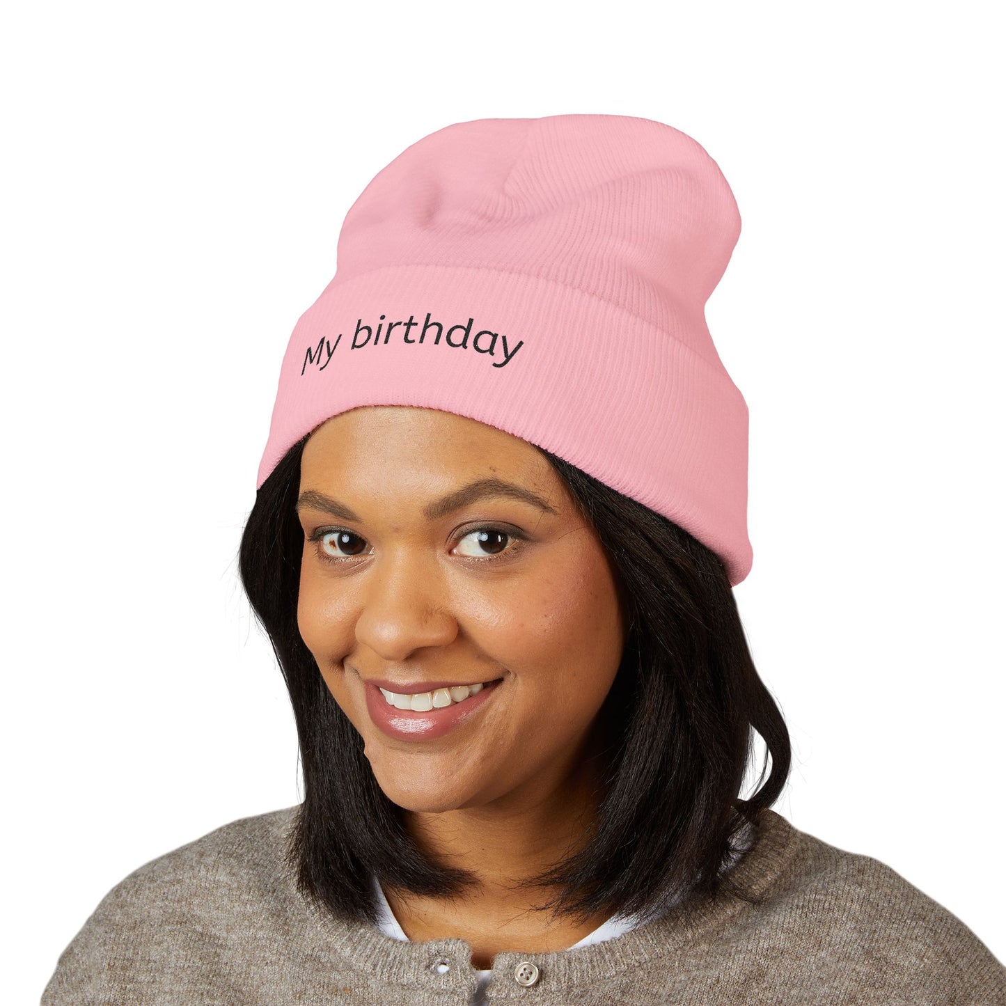 Birthday Embroidered Beanie, Classic Cuffed Hat, Personalized Winter Hat, Gift for Him/Her, Cozy Accessory for Celebrations