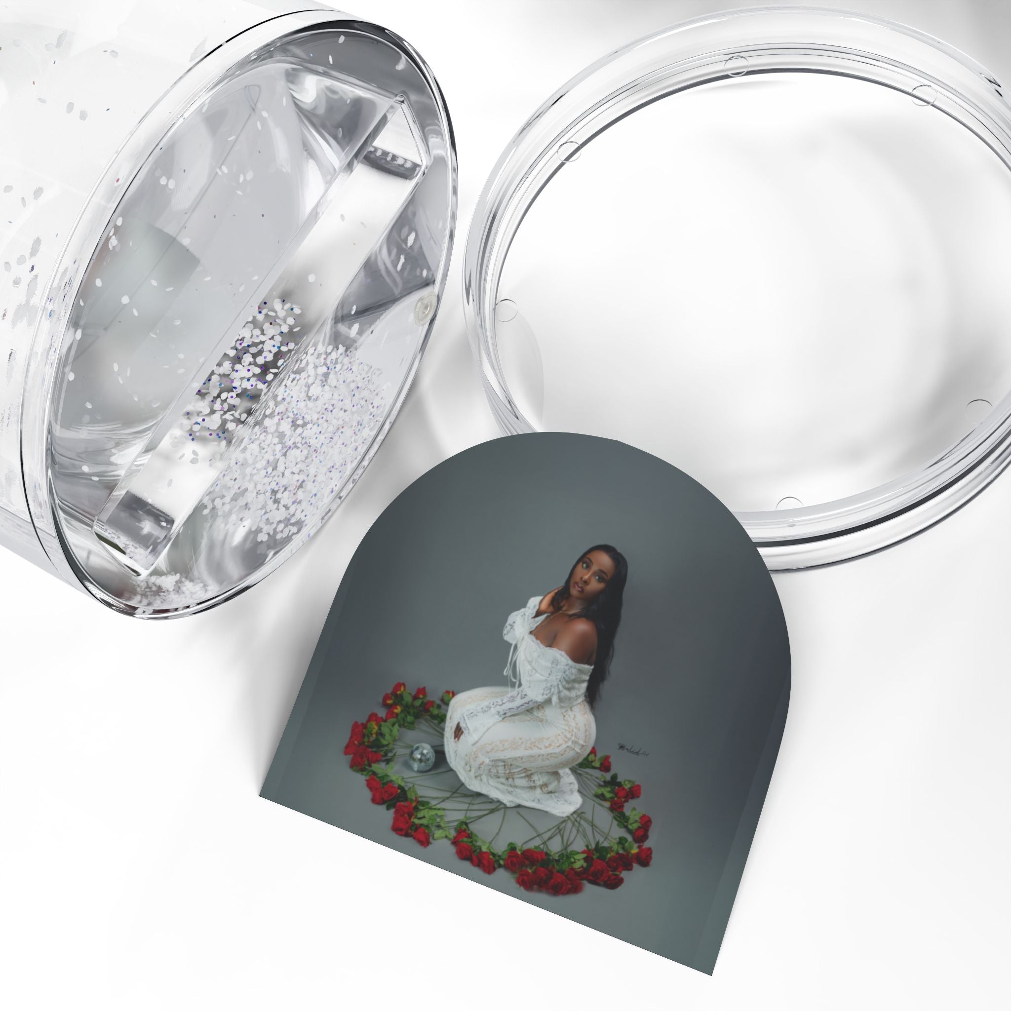 Elegant Snow Globe Keepsake, Winter Decor, Personalized Gift, Holiday Decoration, Romantic Home Accent