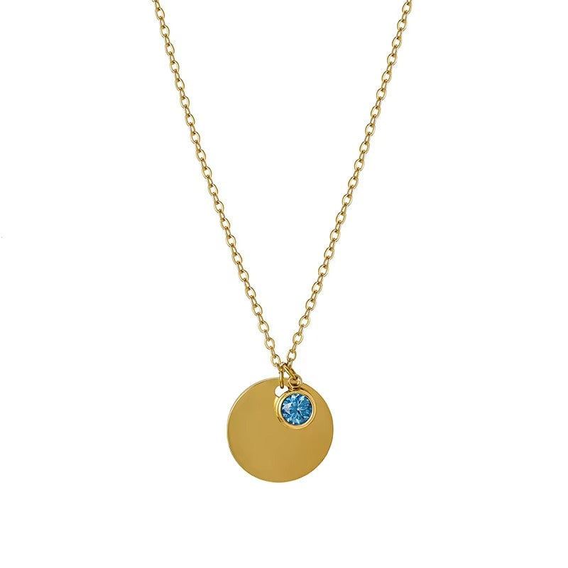 Birthstone Name Necklace Personalized Gifts for Women Jewelry