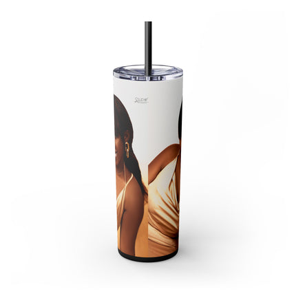 Chic Skinny Tumbler with Straw, 20oz | Stylish Drinkware for Every Occasion, Perfect Gift for Friends, Summer Vibes, Home & Office Decor