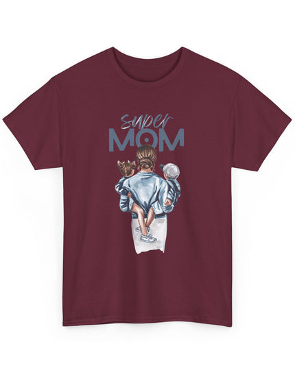 Super Mom Unisex Heavy Cotton Tee, Gift for Mothers Day