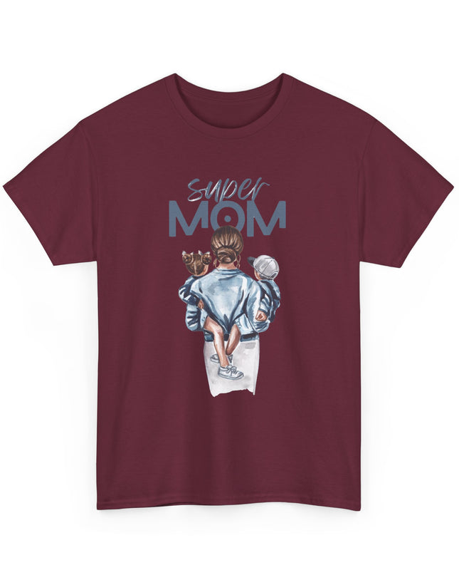 Super Mom Unisex Heavy Cotton Tee, Gift for Mothers Day