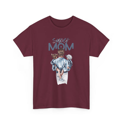 Super Mom Unisex Heavy Cotton Tee, Gift for Mothers Day