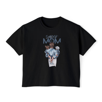 Super Mom Women's Boxy Tee, Gift for Moms, Casual Top, Mother's Day