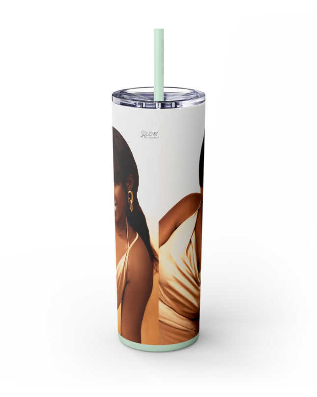 Chic Skinny Tumbler with Straw, 20oz | Stylish Drinkware for Every Occasion, Perfect Gift for Friends, Summer Vibes, Home & Office Decor