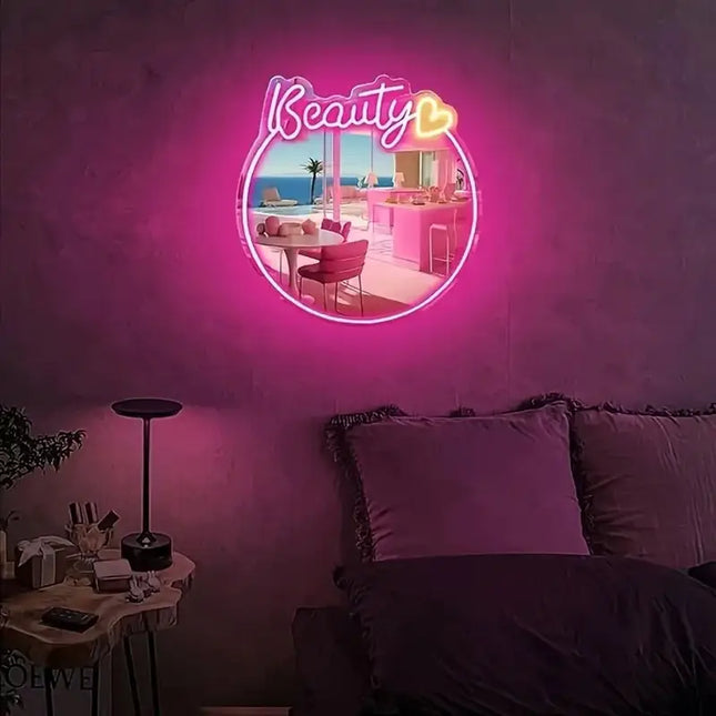 Custom Beautiful Neon Light, Custom Name Mirror LED Light, Girl Gift, Bedroom