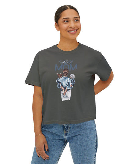 Super Mom Women's Boxy Tee, Gift for Moms, Casual Top, Mother's Day