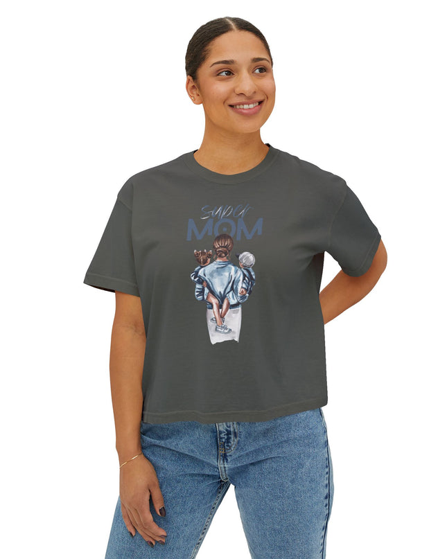 Super Mom Women's Boxy Tee, Gift for Moms, Casual Top, Mother's Day