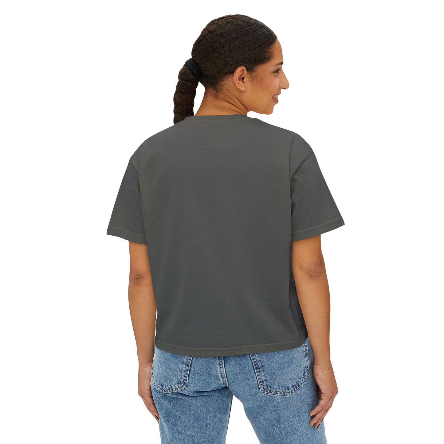 Cute Alien Graphic Women's Boxy Tee, Casual T-Shirt for Fun Vibes