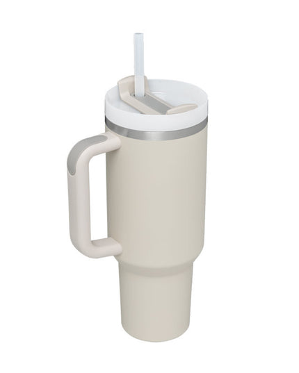 40 Oz Tumbler With Handle Straw Insulated, Stainless Steel Spill Proof Vacuum   For Car Gym Office Travel (No photo)