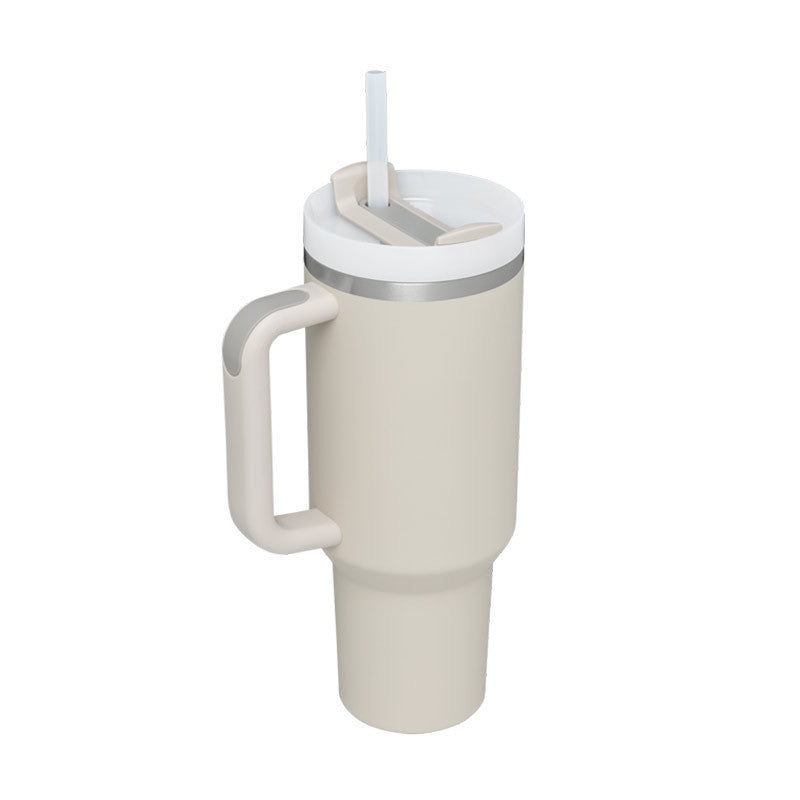40 Oz Tumbler With Handle Straw Insulated, Stainless Steel Spill Proof Vacuum   For Car Gym Office Travel (No photo)
