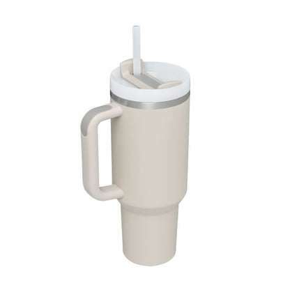 40 Oz Tumbler With Handle Straw Insulated, Stainless Steel Spill Proof Vacuum   For Car Gym Office Travel (No photo)